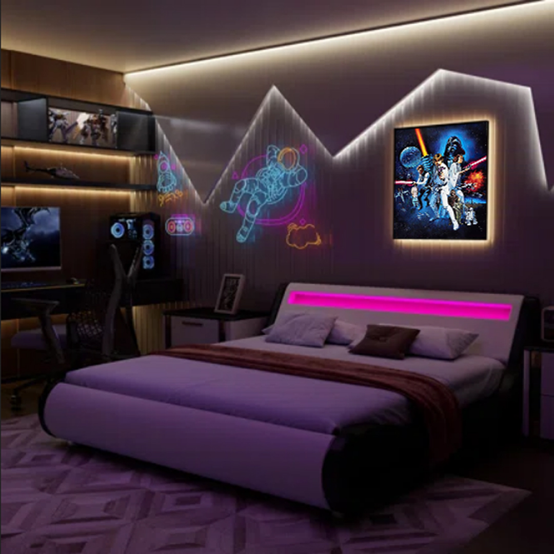 15 Modern LED Bed with APP Remote Control